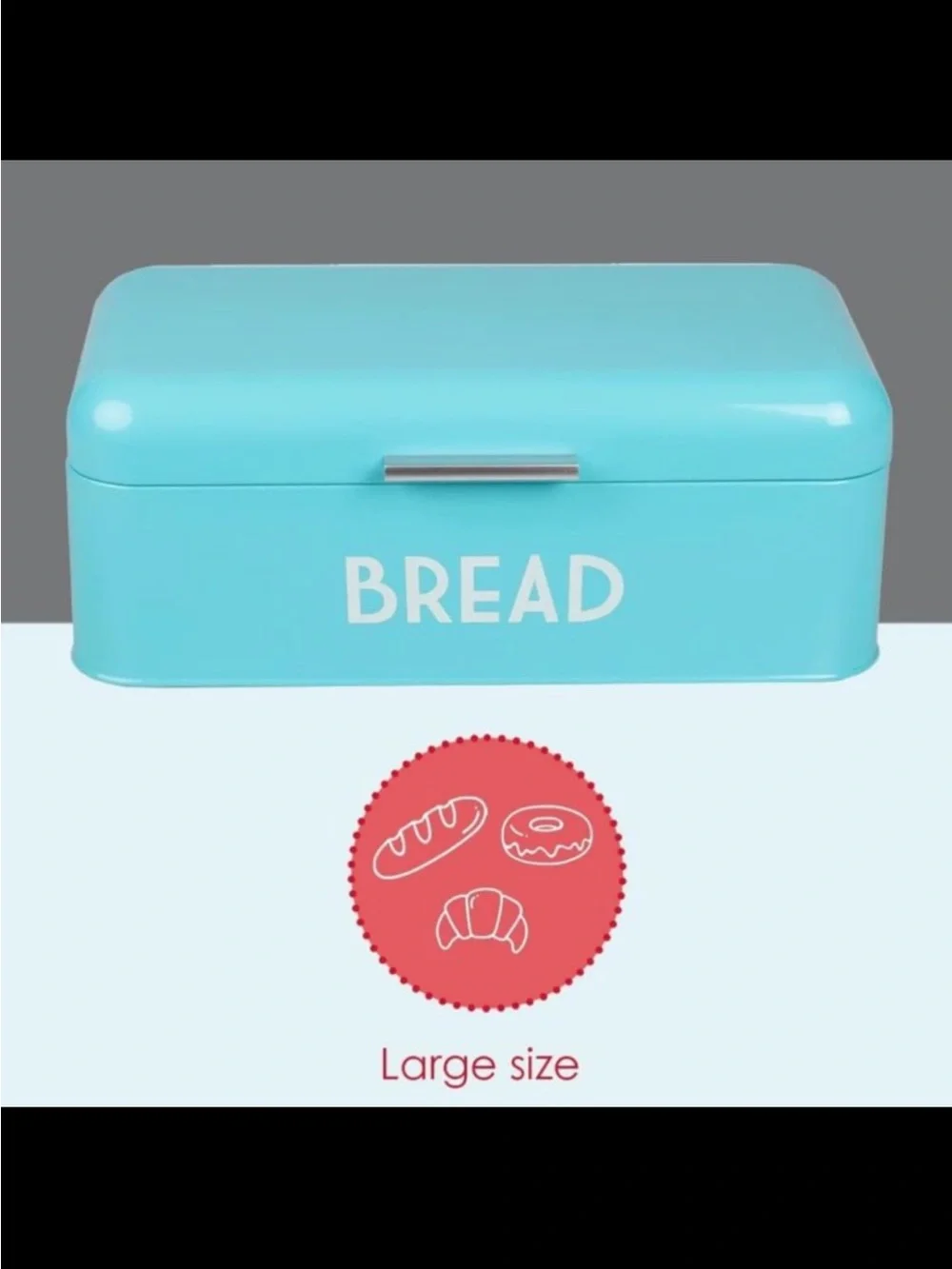 Home Basic-retro metal turquoise bread box storage for kitchen countertop-used